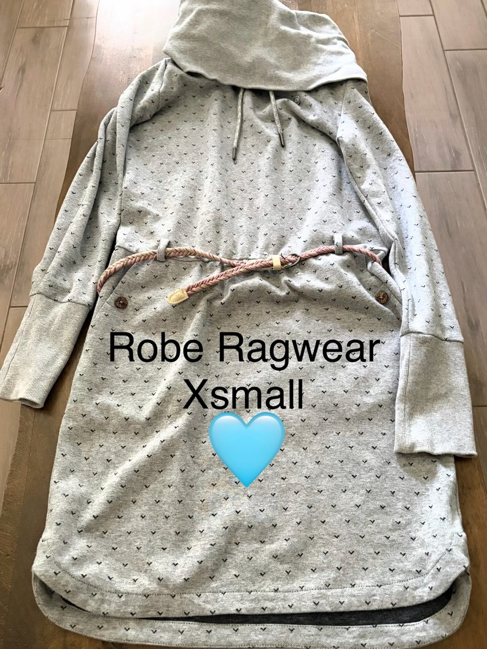 Gray Hooded Dress - X-Small